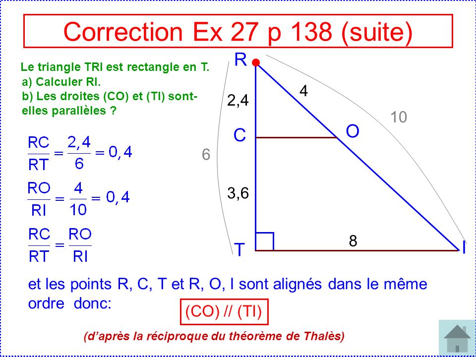 Correction Ex 27 p 138 (suite)