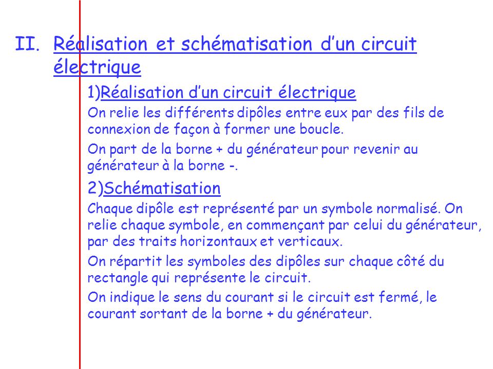 Réalisation et schématisation d’un circuit électrique