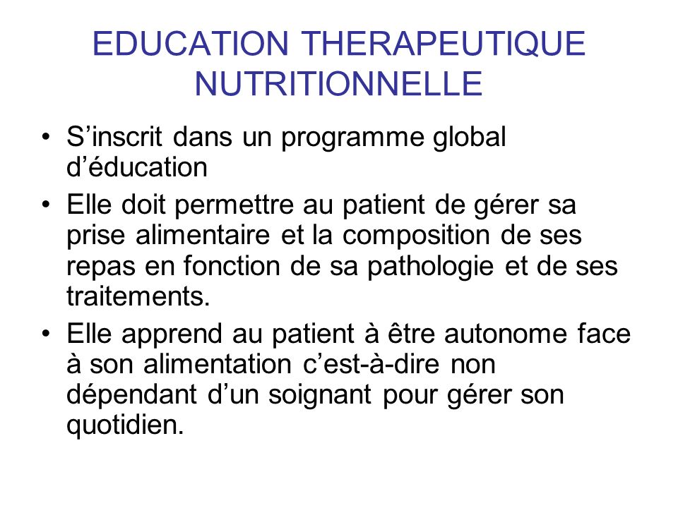 EDUCATION THERAPEUTIQUE NUTRITIONNELLE