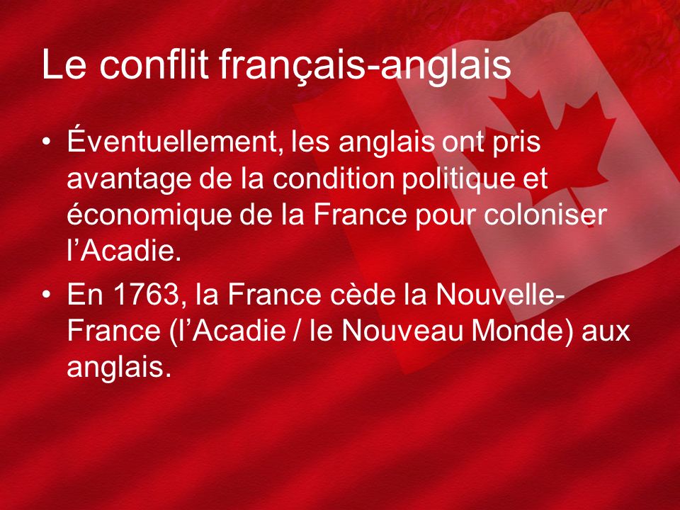 Le conflit français-anglais
