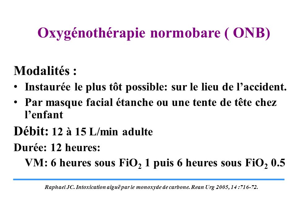 Oxygénothérapie normobare ( ONB)