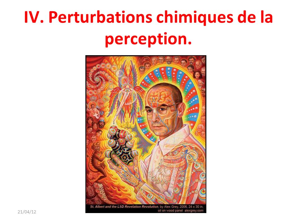 IV. Perturbations chimiques de la perception.