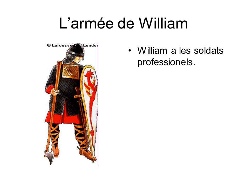 L’armée de William William a les soldats professionels.