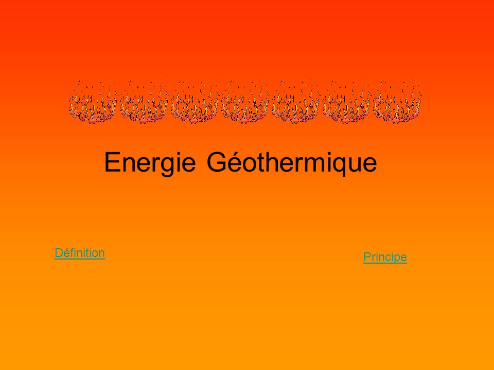 L’énergie géothermique