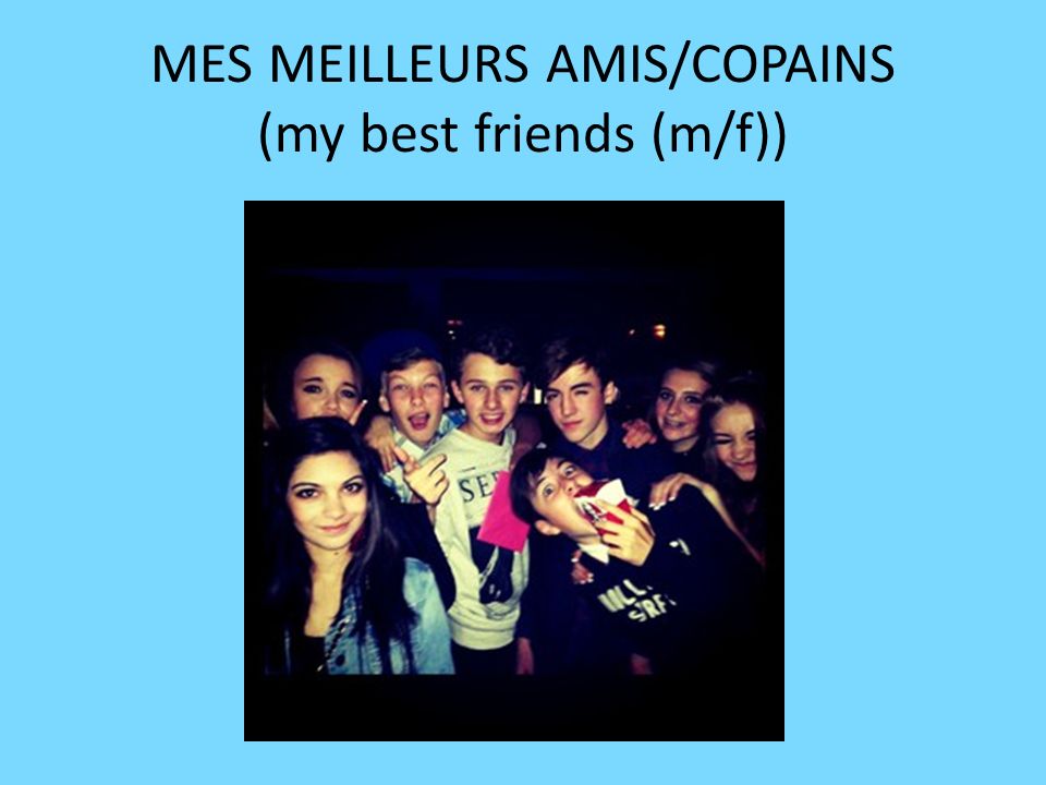 MES MEILLEURS AMIS/COPAINS (my best friends (m/f))