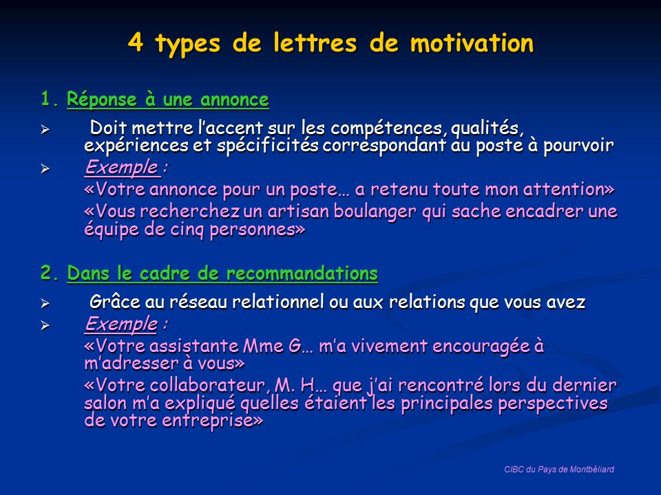 4 types de lettres de motivation