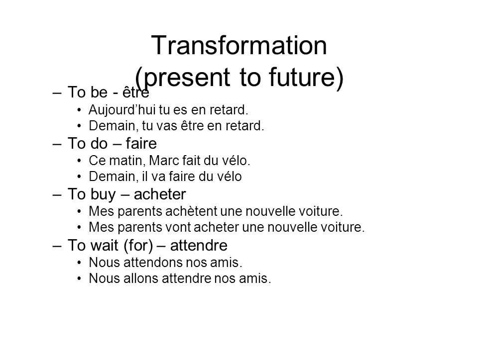 Transformation (present to future)