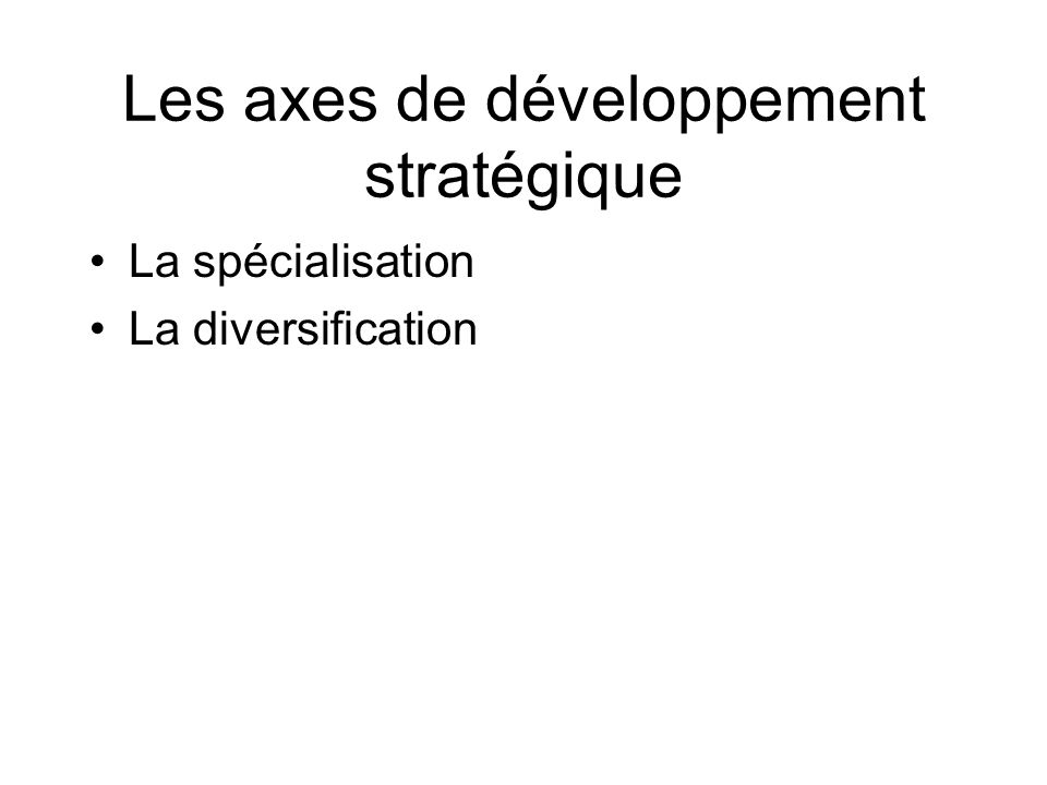 Les axes de développement stratégique