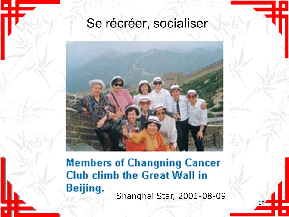 Se récréer, socialiser Shanghai Star,
