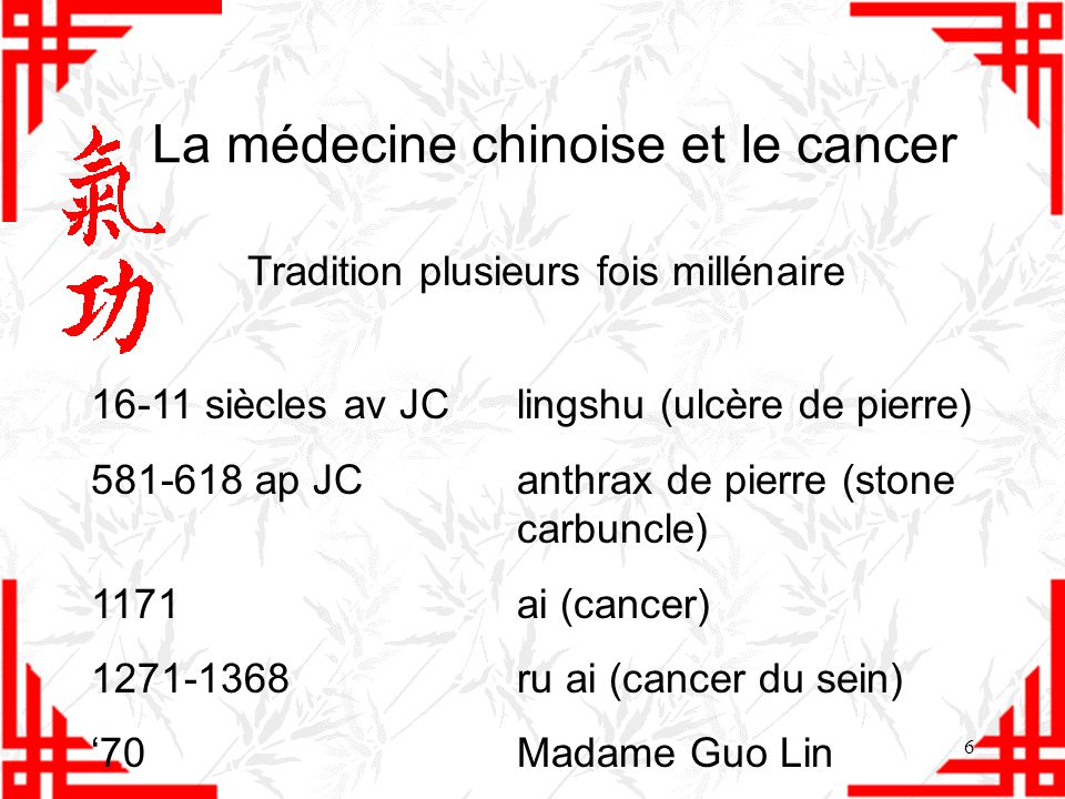 La médecine chinoise et le cancer