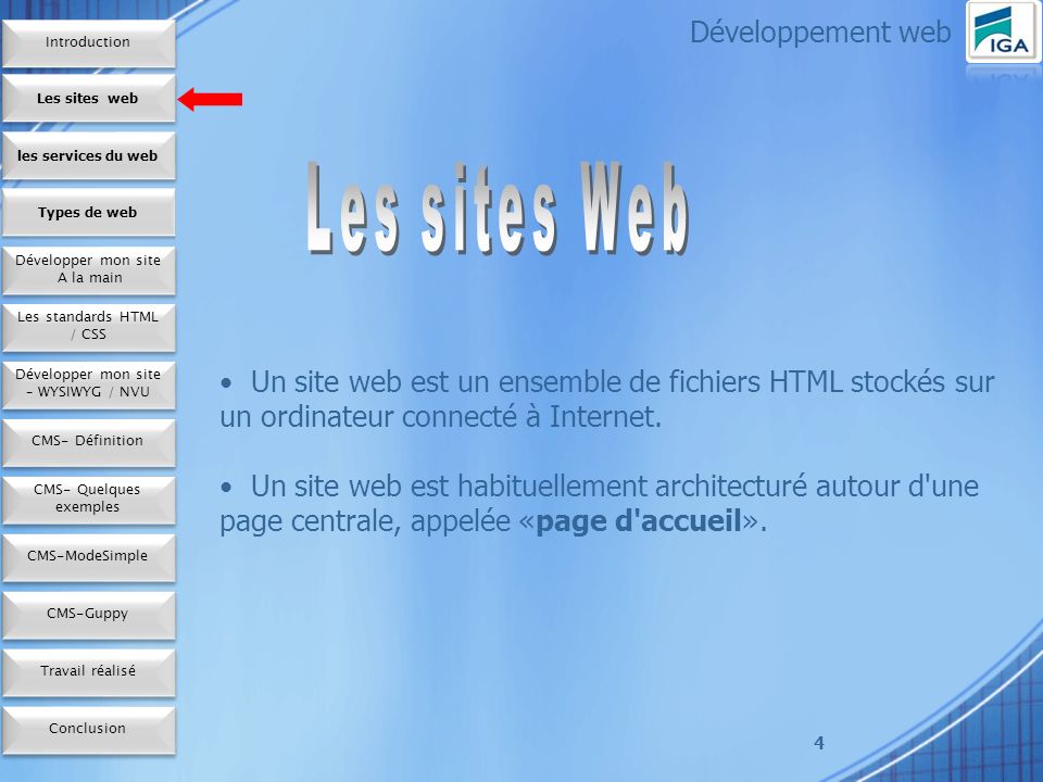 Un site web est un ensemble de fichiers HTML stockés sur