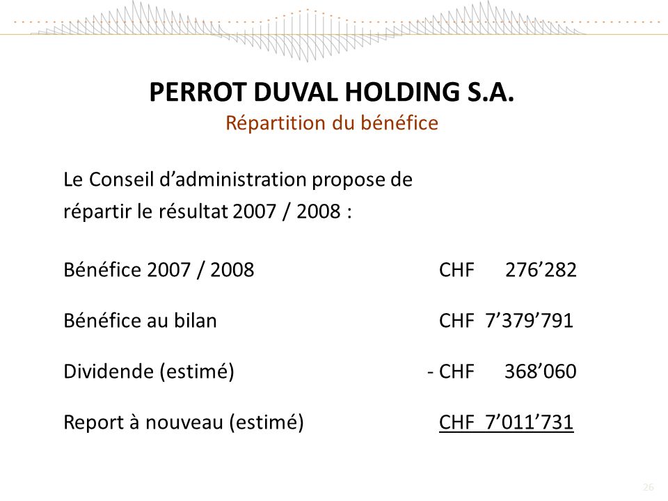 PERROT DUVAL HOLDING S.A.