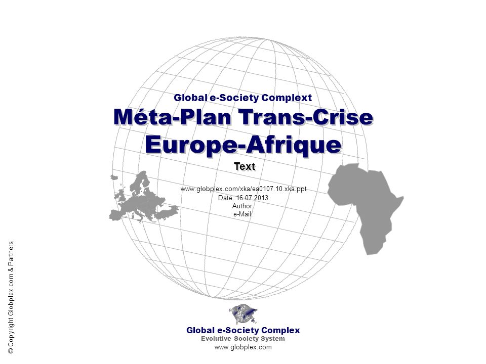 Europe-Afrique Text Méta-Plan Trans-Crise Global e-Society Complext