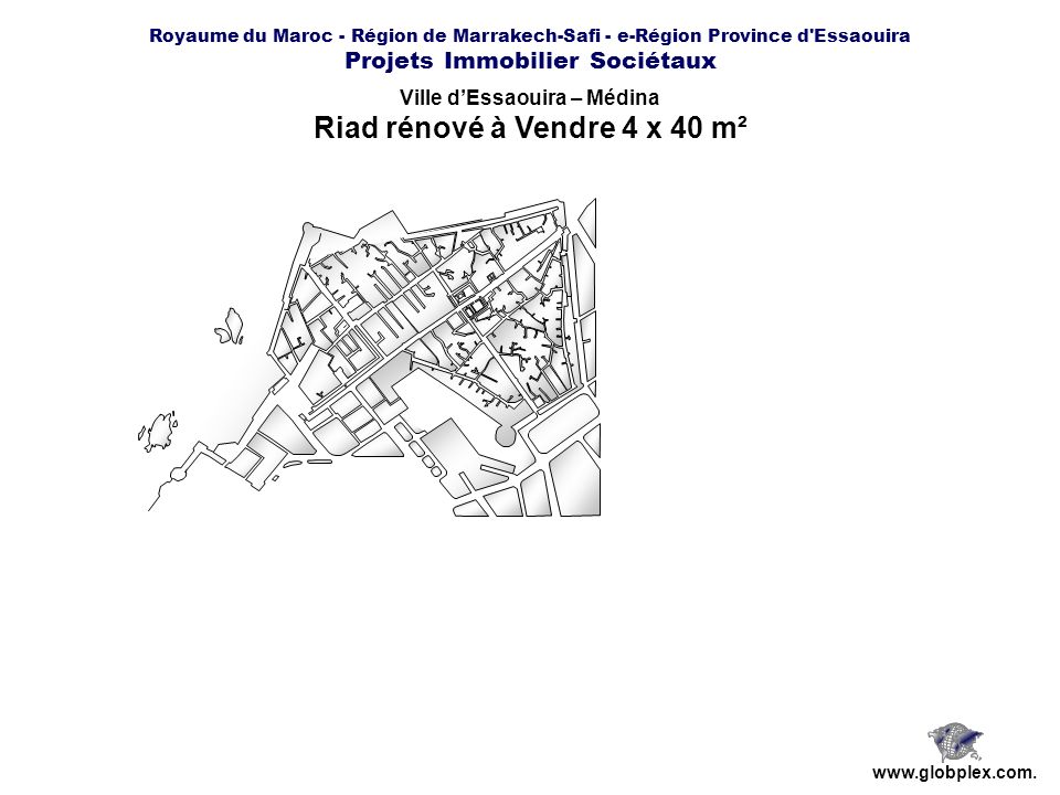 Ville d’Essaouira – Médina Riad rénové à Vendre 4 x 40 m²