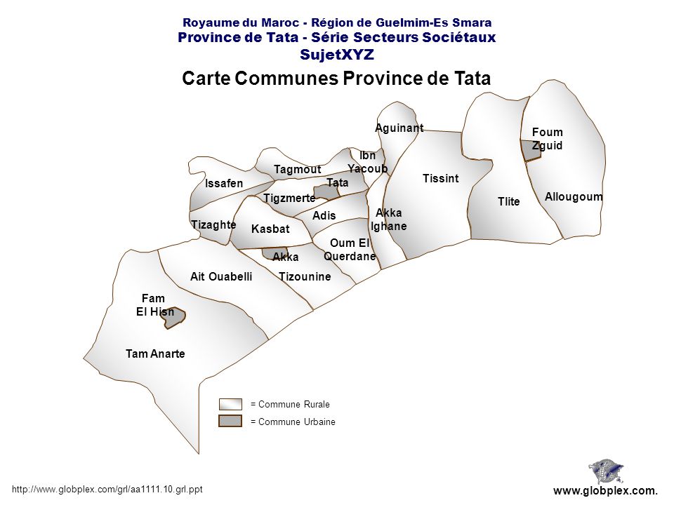 Carte Communes Province de Tata