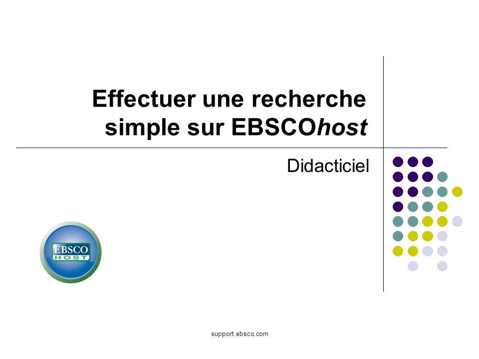 Effectuer une recherche simple sur EBSCOhost