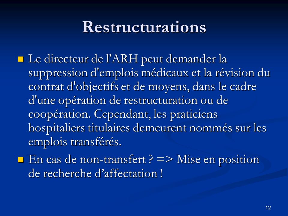 Restructurations
