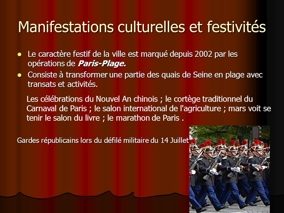 Manifestations culturelles et festivités