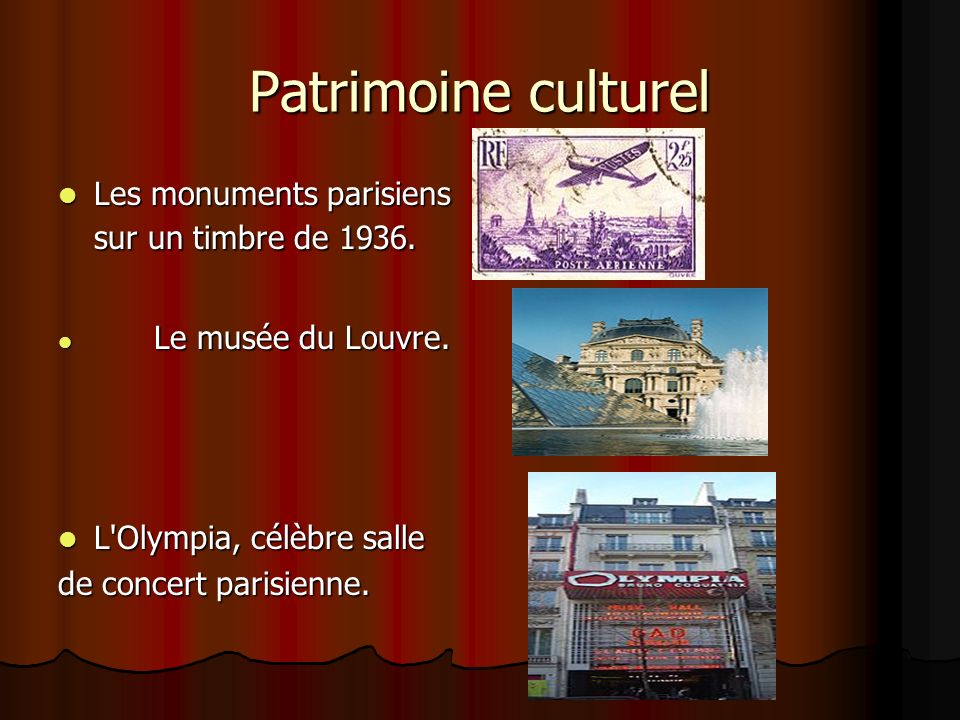 Patrimoine culturel Les monuments parisiens sur un timbre de 1936.