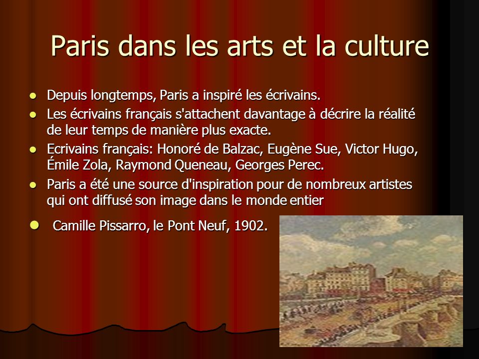 Paris dans les arts et la culture