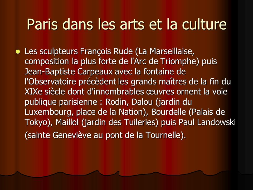 Paris dans les arts et la culture