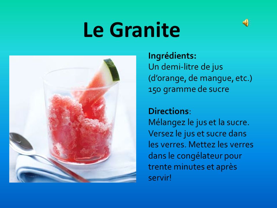 Le Granite Ingrédients: