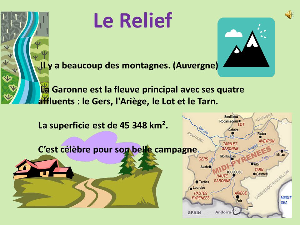 Le Relief Il y a beaucoup des montagnes. (Auvergne)