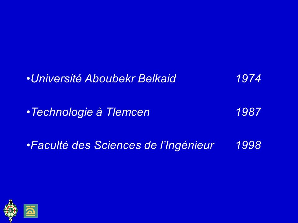 Université Aboubekr Belkaid 1974