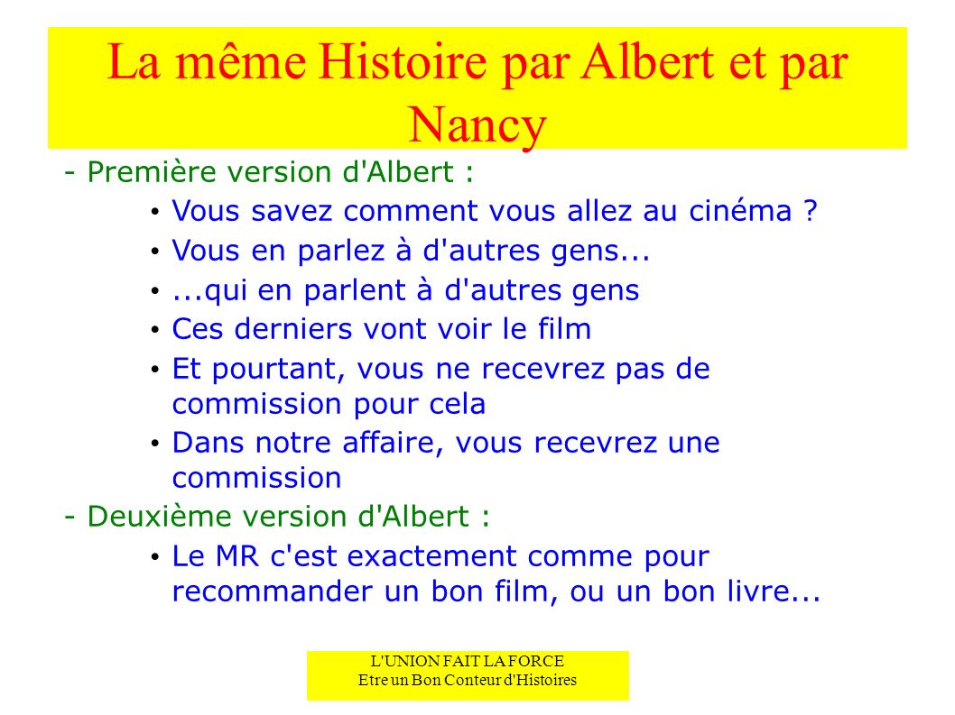 La même Histoire par Albert et par Nancy