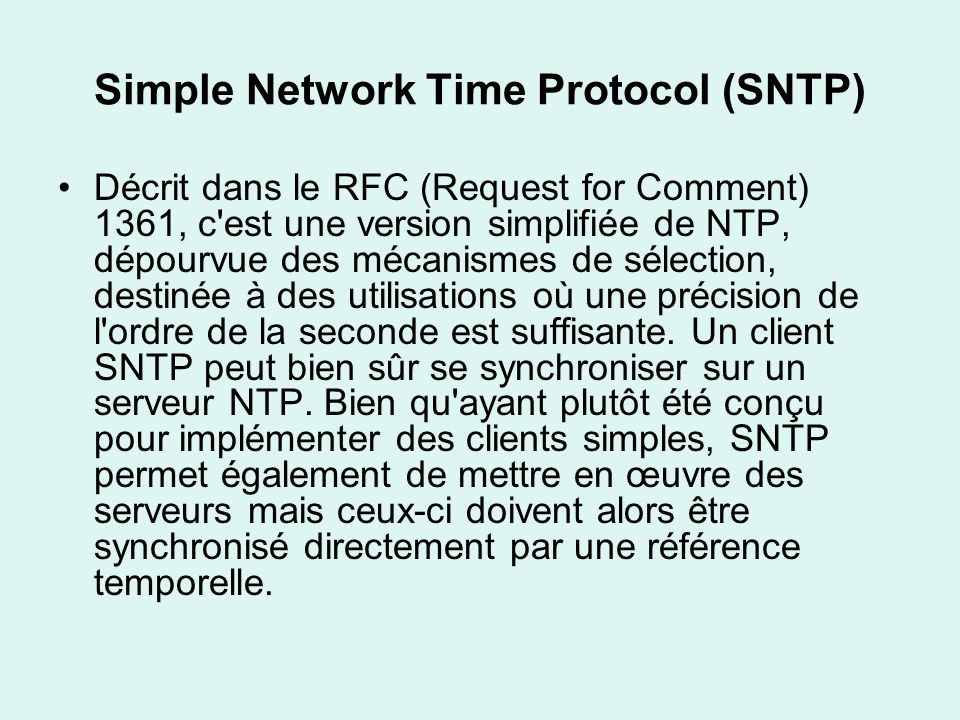 Protocole Ntpv4 Logiciels De Synchronisation Weto 22 Janvier Ppt