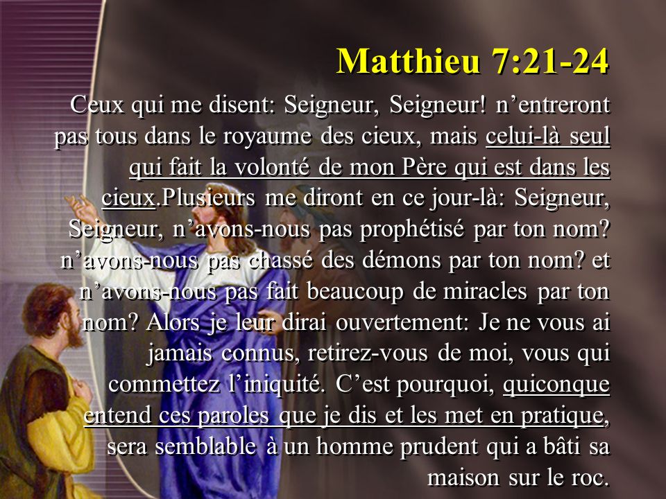 Matthieu 7:21-24