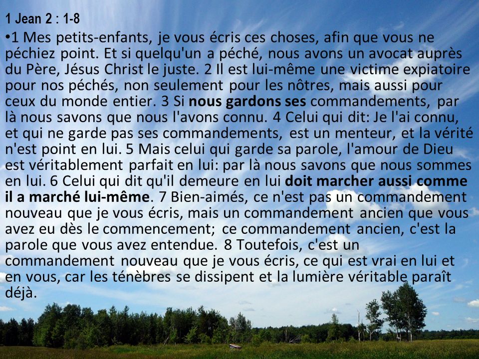 1 Jean 2 : 1-8