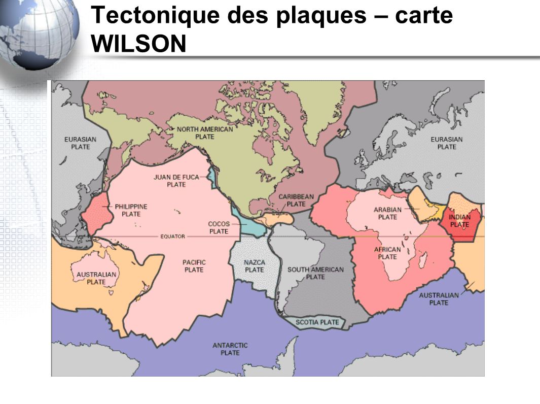 Tectonique des plaques – carte WILSON