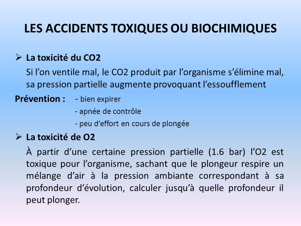 Les accidents toxiques ou biochimiques