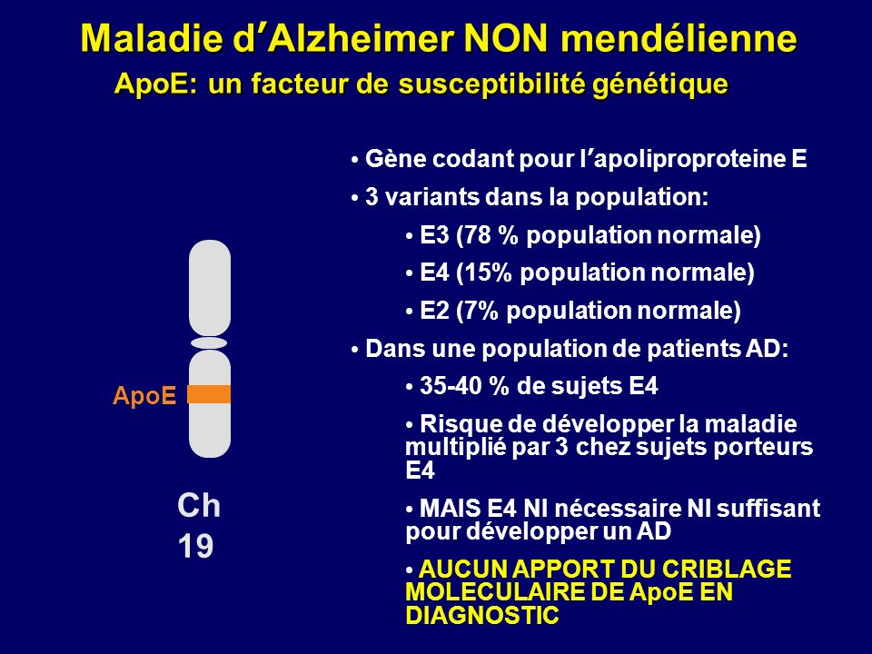 Maladie d’Alzheimer NON mendélienne