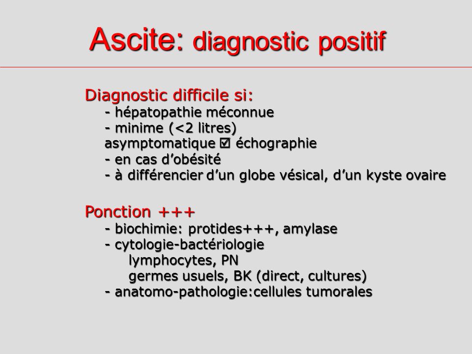 Ascite: diagnostic positif