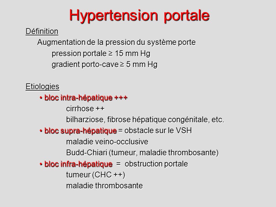 Hypertension portale Définition