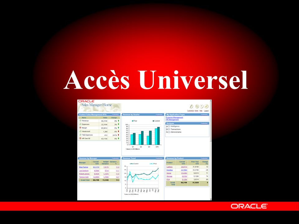 Accès Universel Le quatrième élément d’Oracle Information Architecture est « Personnalisable ».
