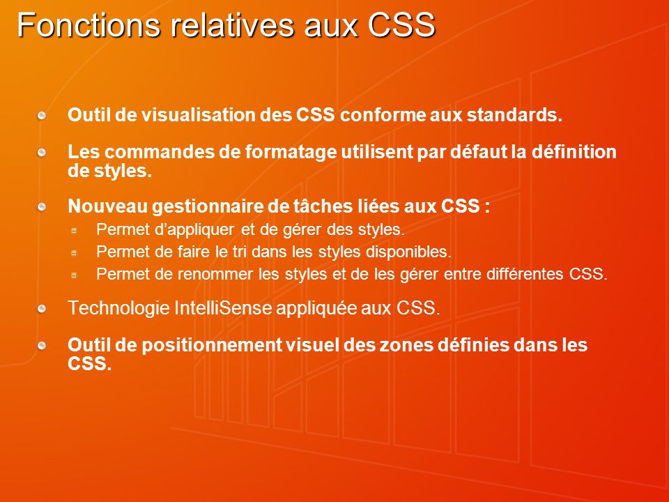 Fonctions relatives aux CSS