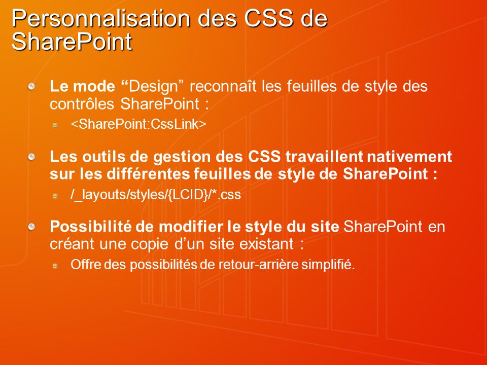 Personnalisation des CSS de SharePoint