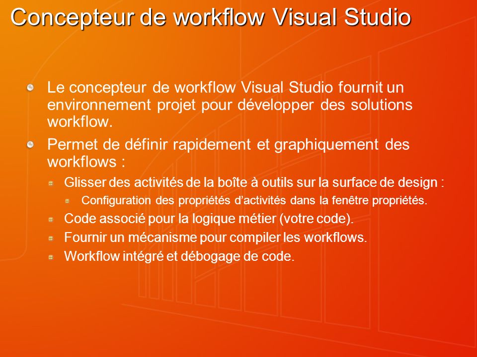 Concepteur de workflow Visual Studio