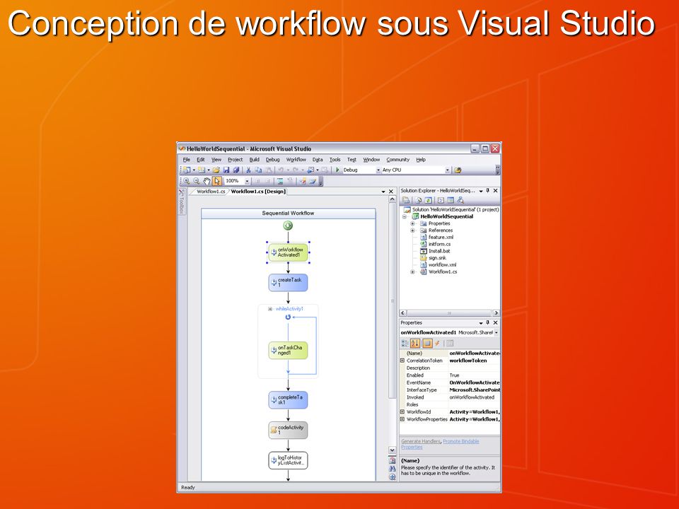 Conception de workflow sous Visual Studio