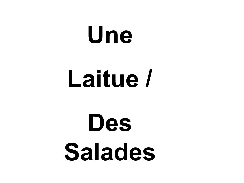 Une Laitue / Des Salades