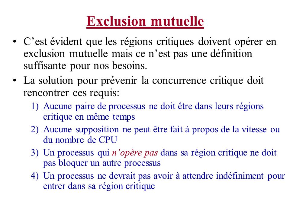Exclusion mutuelle