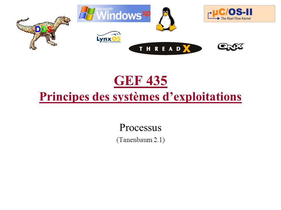 GEF 435 Principes des systèmes d’exploitations