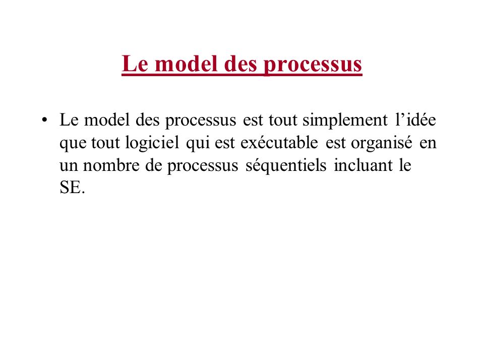 Le model des processus