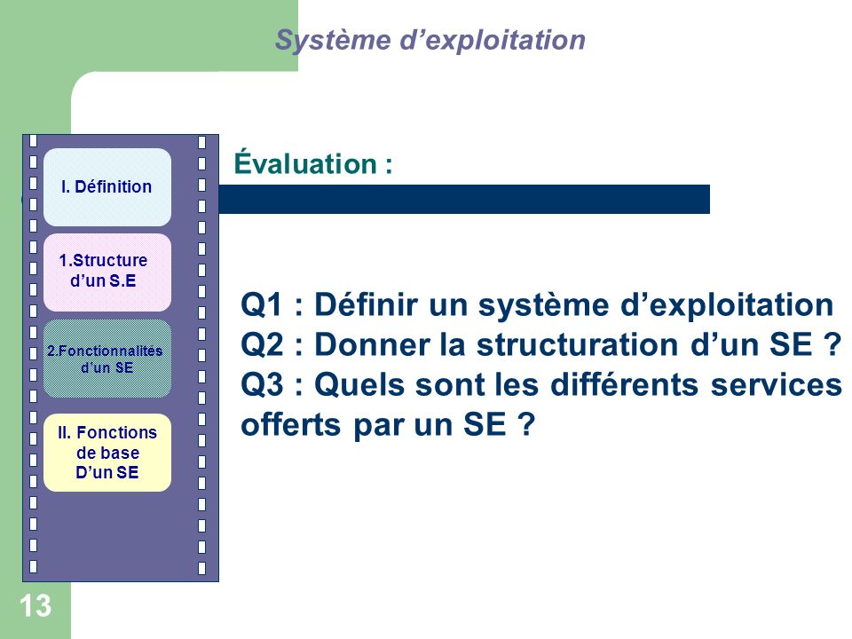 Q1 : Définir un système d’exploitation