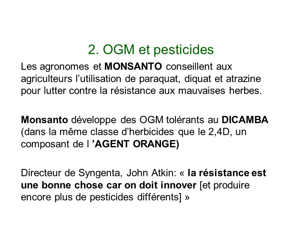 2. OGM et pesticides