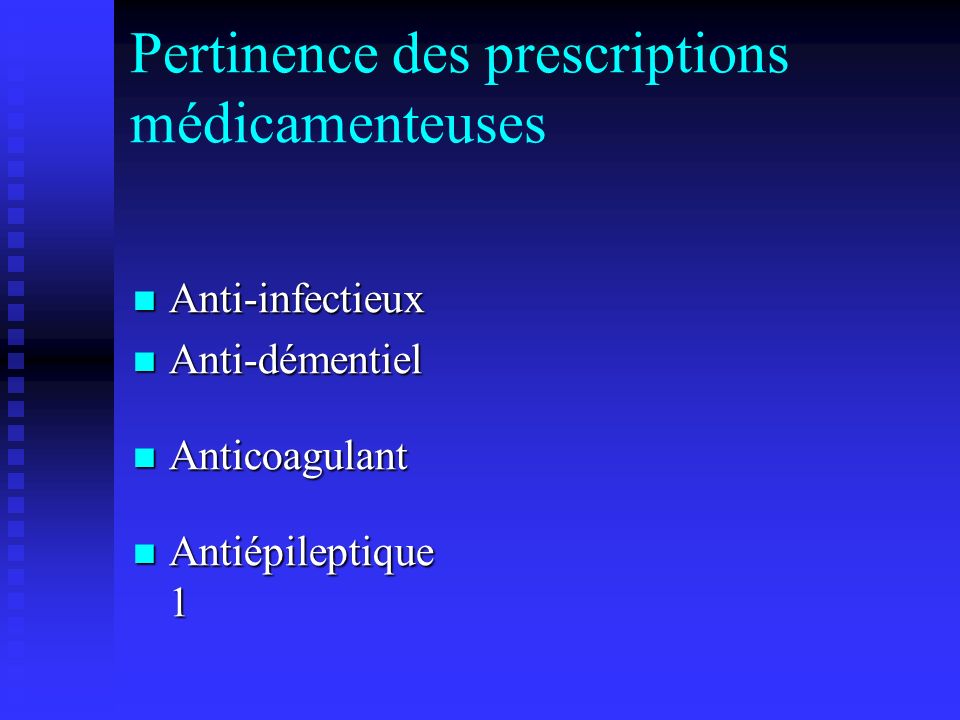 Pertinence des prescriptions médicamenteuses