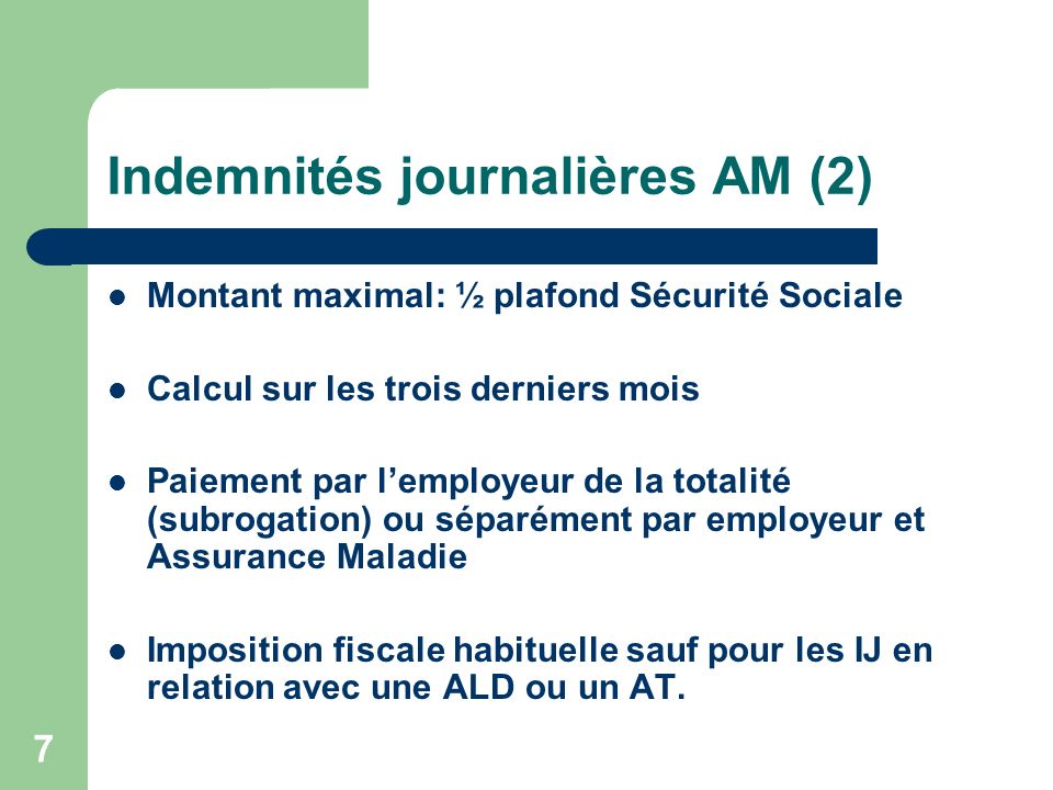 Indemnités journalières AM (2)